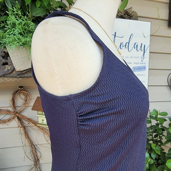 ISLANDER ♡ Gorgeous Navy Blue 1pc Scoop Neck Open Low Back Bralette Swimsuit 10 - Picture 6 of 17